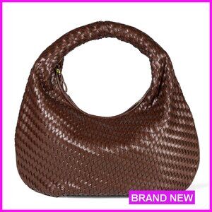 Woven Shoulder Bag Faux Leather Minimal Chic Daily Essentials Lightweight